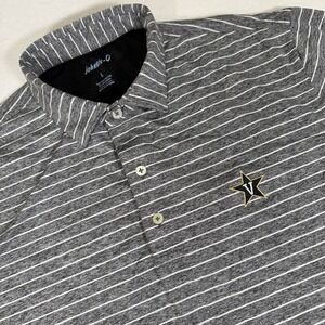 Johnnie-O Polo Shirt Mens Large Gray Striped Vanderbilt University Commodores